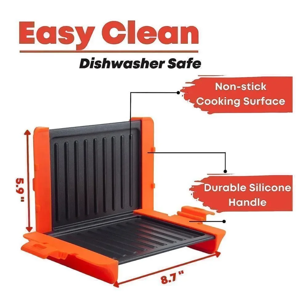 MICROWAVE SANDWICH MAKER Panini Press Grill Burger Steak Tray Crisper MACONEE